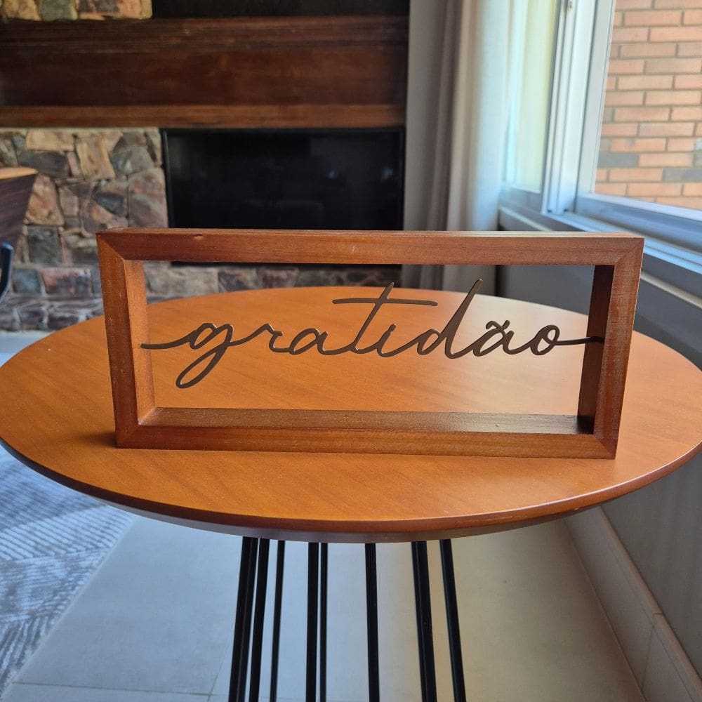 Escultura Com Moldura Gratidao