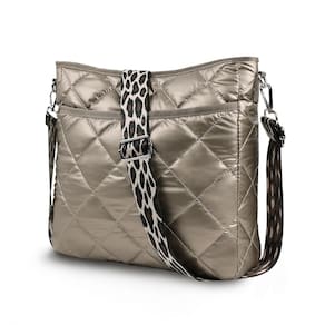 Bolsa de mão CANBOX acolchoada Crossbody Puffer Tote Nylon Bronze