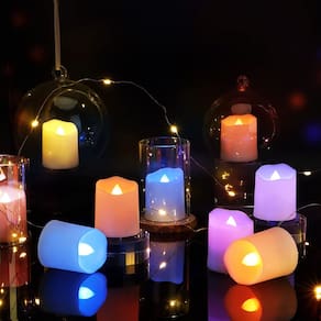 Velas recarregáveis FPOO Flameless Tea Lights, pacote com 12
