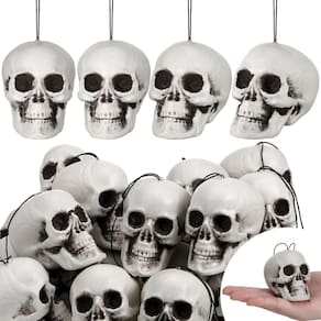 Decoração de árvore pendurada com caveira de Halloween, 24 peças Lenwen
