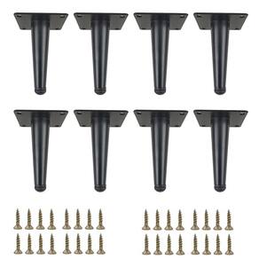 Pernas de móveis Smaxcn Matte Black Metal 12 cm (8 unidades)