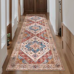 Tapete Ciicool lavável Runners Area 80x240 cm com estampa boho antiderrapante