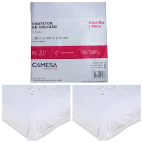 kit Protetor Capa de Colchão Casal e 2 Protetores de Travesseiro - Impermeável e Silencioso