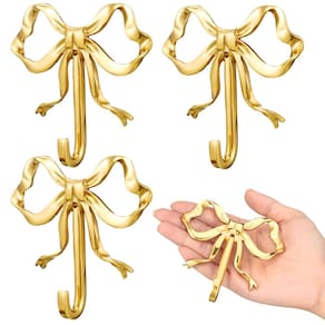Ganchos de decoração de parede Lineshading Valentine`s Day Gold Bow Knot