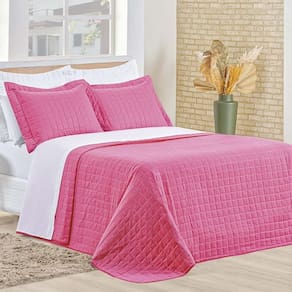 Cobre Leito Queen Montreal Algodão 150 Fios 3 Peças - Pink