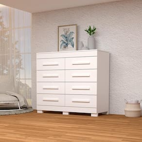 Cômoda Índia 08 Gavetas 100% Mdf Linhamobília Branco