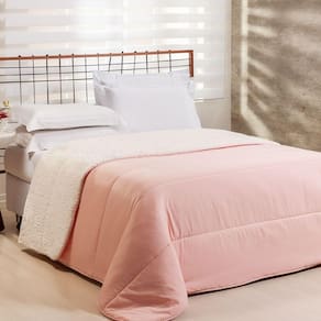 Edredom Queen Coberdrom Flupy Percal-sherpa 1 Peça - Rosa