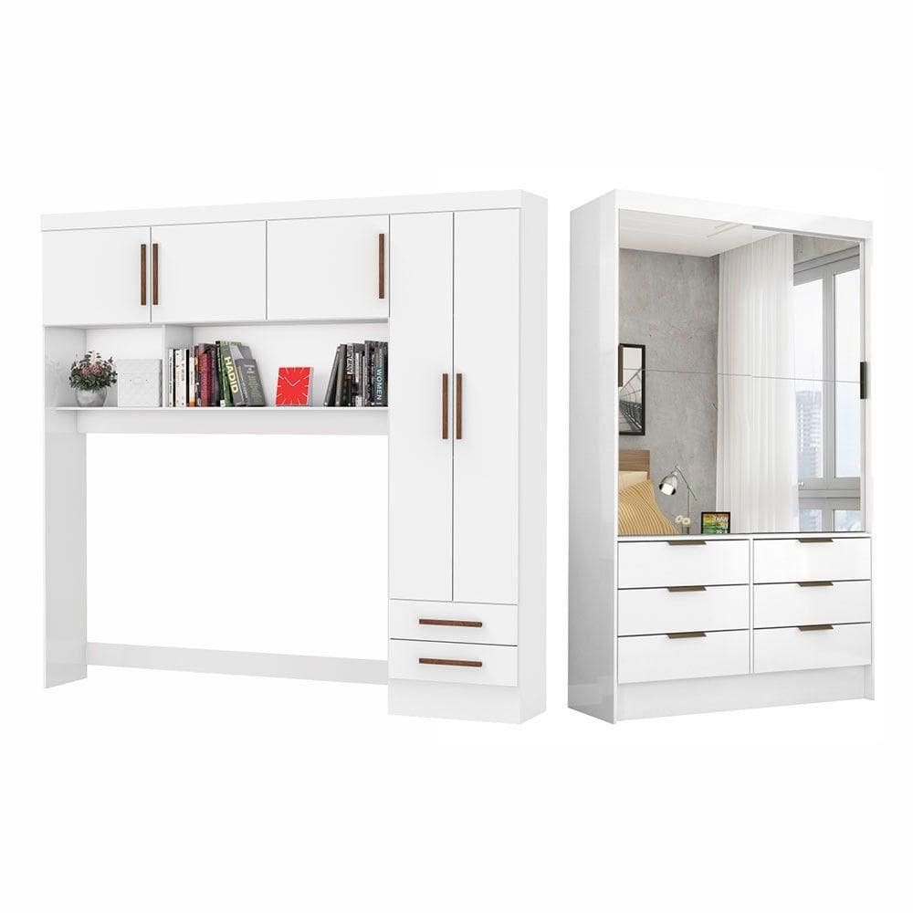 Guarda Roupa Casal Modulado Sevilha Premium Carioca Móveis Branco
