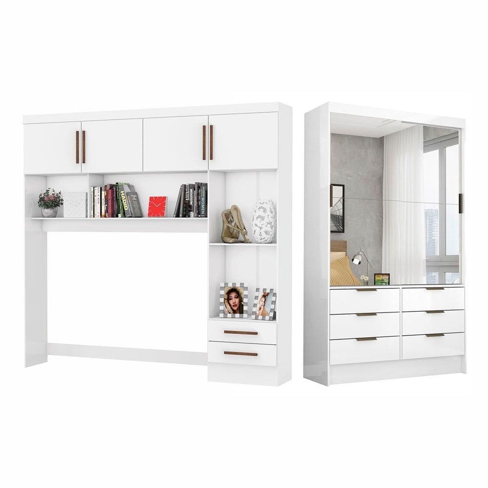 Guarda Roupa Casal Modulado Sevilha Premium Carioca Móveis Branco