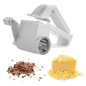 Ralador E Fatiador Manual Manivela Inox 3 Em 1