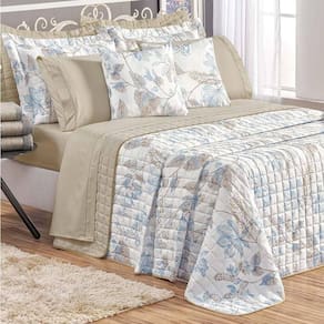 Cobre Leito Queen Top Line Estampado 180 Fios 3 Peças - Lince