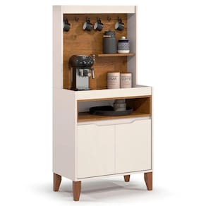 Armário Cozinha Cantinho Do Café Flow 2 Portas Ej Móveis Off White-freijó