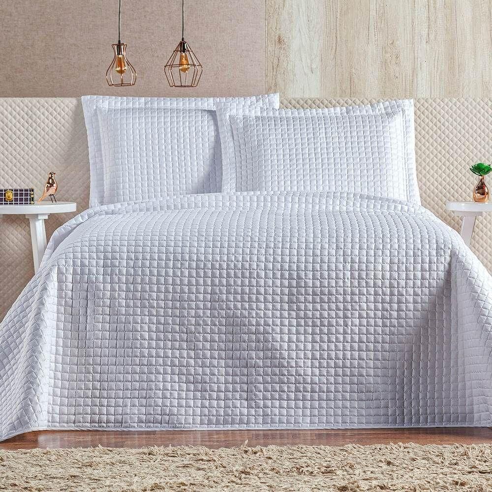 Cobre Leito Queen Plata Percal 200 Fios 3 Peças - Branco