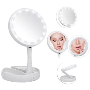 Espelho Led Iluminado Ajustável Dobrável Perfeito Para Você