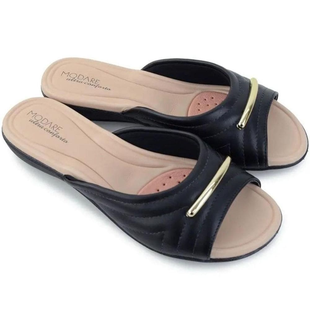 Tamanco Modare UltraConforto Strech Feminino - Preto