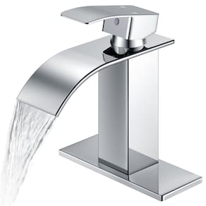 Torneira de banheiro Qomolangma Waterfall Chrome com alça única