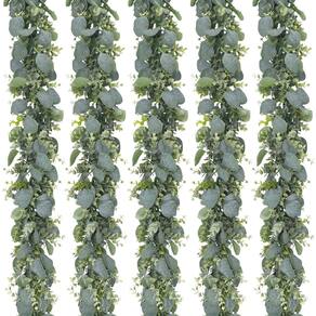 Guirlanda de eucalipto artificial CEWOR 5,5 pés (5 unidades) para decoração