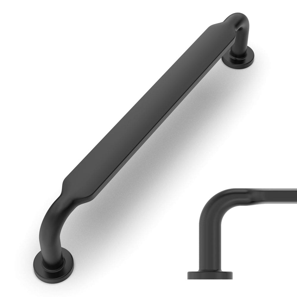 Cabinet Pulls Amerdeco Matte Black de 128 mm, orifícios centrais, pacote com 10