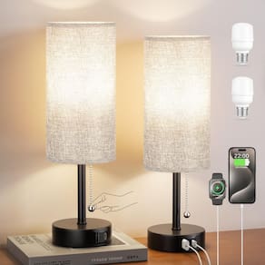 Conjunto de 2 luminárias de cabeceira PartageIZ Grey com porta de carregamento USB