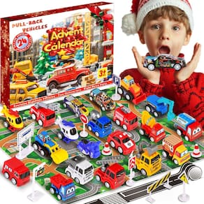 Calendário do Advento EPUMP 2024 para crianças com brinquedos dobráveis para carros de 3 anos ou mais