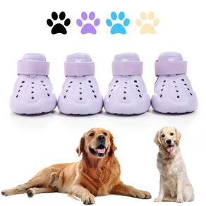 Sapatos para cães, sandálias para cães DOGOYS, antiderrapantes, impermeáveis, 4 peças, roxas