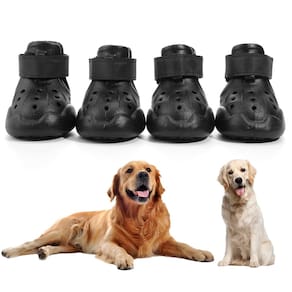 Sapatos para cães, sandálias para cães DOGOYS, antiderrapantes, impermeáveis, 4 peças, pretas