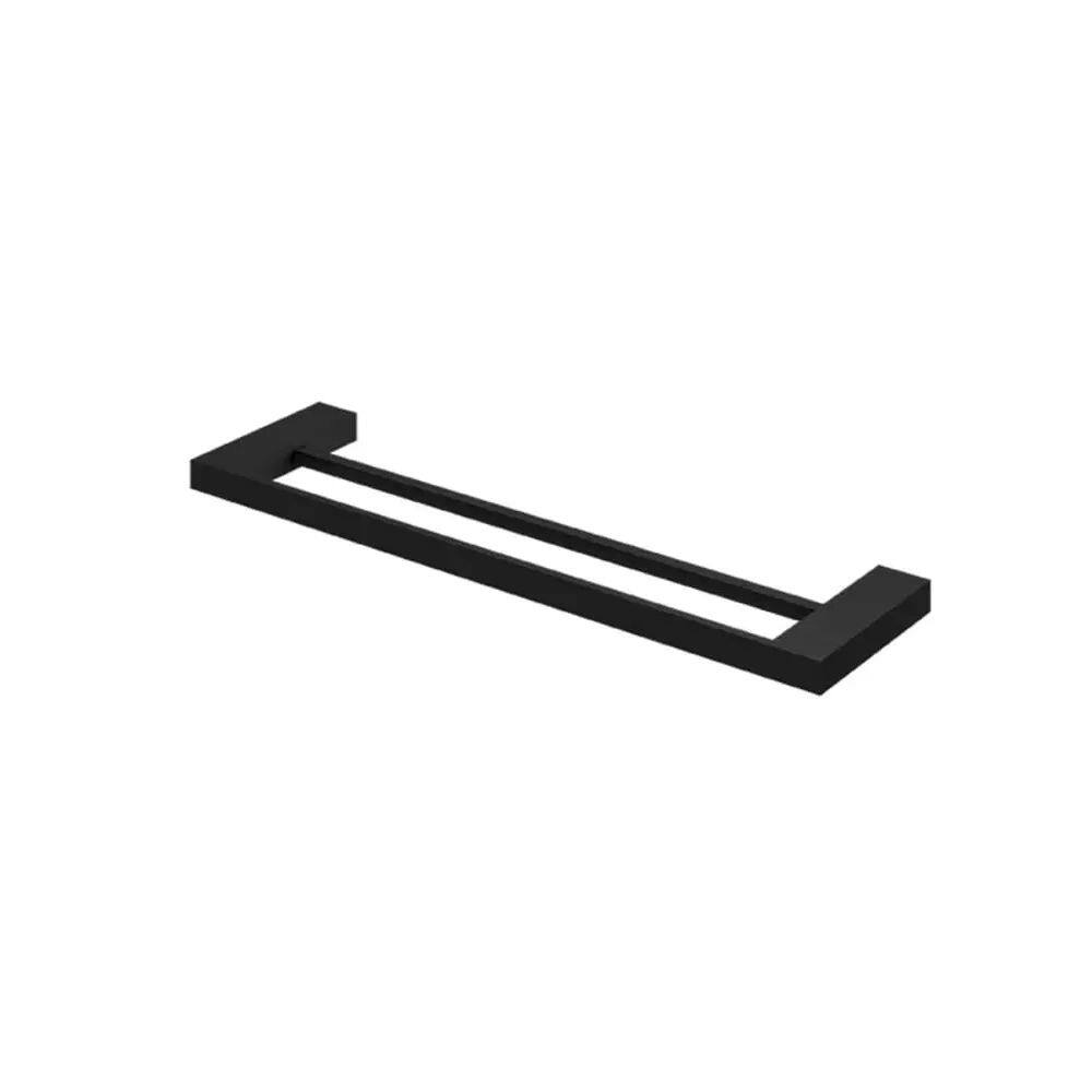 Porta Toalha Duplo Médio 48,5cm Fani Horus Preto Fosco 4910 BK450