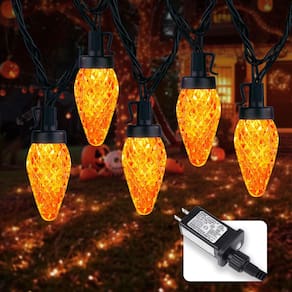 Luzes de corda LED Brightown C9 82 pés 100% laranja à prova d`água