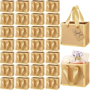 Sacos de presente Yeeqee Mini Metallic Foil 50 unidades com alças 10x12x6cm