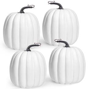 Abóboras artificiais Artmag, espuma branca de 15 cm, 4 peças para decoração de outono