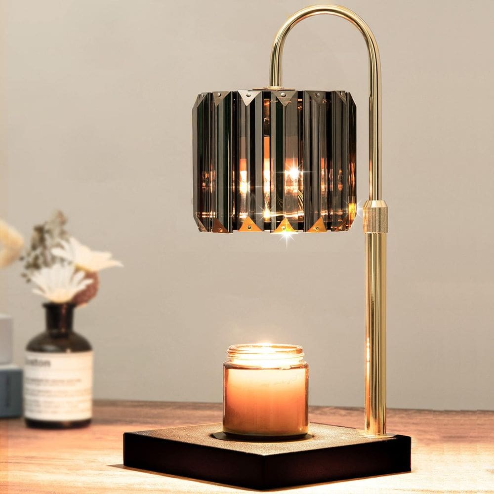 Lâmpada de aquecimento de velas Yuichoy com temporizador, regulável, preta