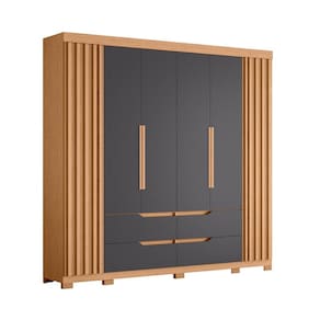 Guarda Roupa Doble Casal 6 Portas Freijó/Titanium - ABZ