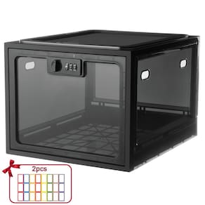 Caixa de armazenamento com fechadura Lalifebuss Combination Lock preta, 1 pacote
