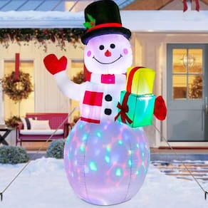 Boneco de neve inflável de Natal Aerwo 150cm com luzes LED