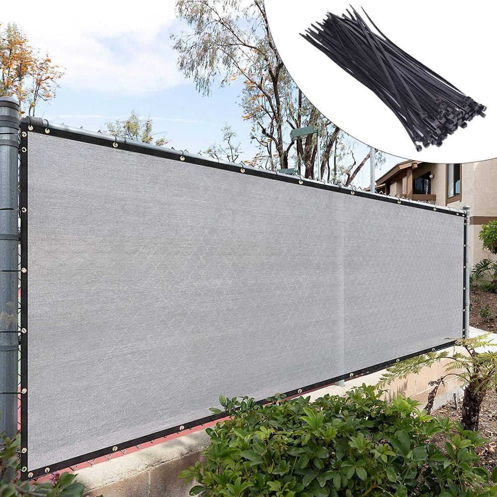 Cerca de tela de privacidade Royal Shade Grey 1,8 m x 3,6 m com gravatas