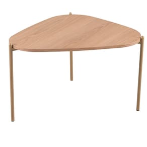 Mesa de Centro Orgânica Artesano 59 cm (Largura) em MDP Hanover e Pés em Aço Dourado