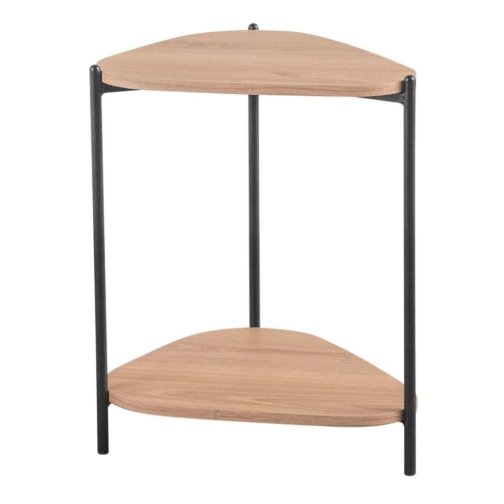 Mesa Lateral de Apoio Orgânica Artesano 45 cm (Largura) em MDP Hanover e Pés em Aço Preto