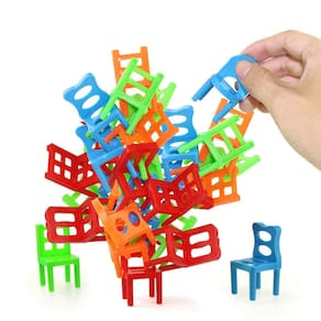 Jogo Equilibrar Cadeiras Brinquedo Infantil Jogo das Cadeiras Empilhamento de Cadeiras