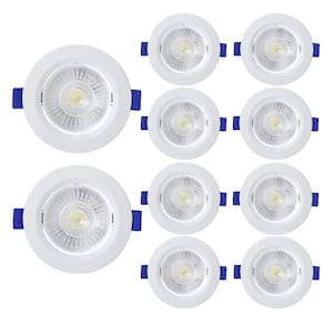 Kit 10 Spot de Led Embutir Slim MR11 Redondo 3W Bivolt 6500K Frio
