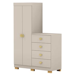 Cômoda Guarda-Roupa com 4 Gavetas e 5 Prateleiras Cristine