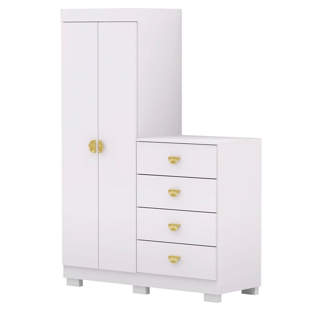 Cômoda Guarda-Roupa com 4 Gavetas e 5 Prateleiras Cristine
