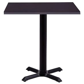 Mesa Ômega Ferro Preto 74 cm (Alt) Base em X Tampo MDP Quadrado 70 cm (Larg) x 2,50 cm (Alt) Preto