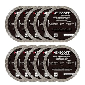 Kit 10 Disco Diamantado Turbo 4.3/8 Pol (110mm) Menegotti
