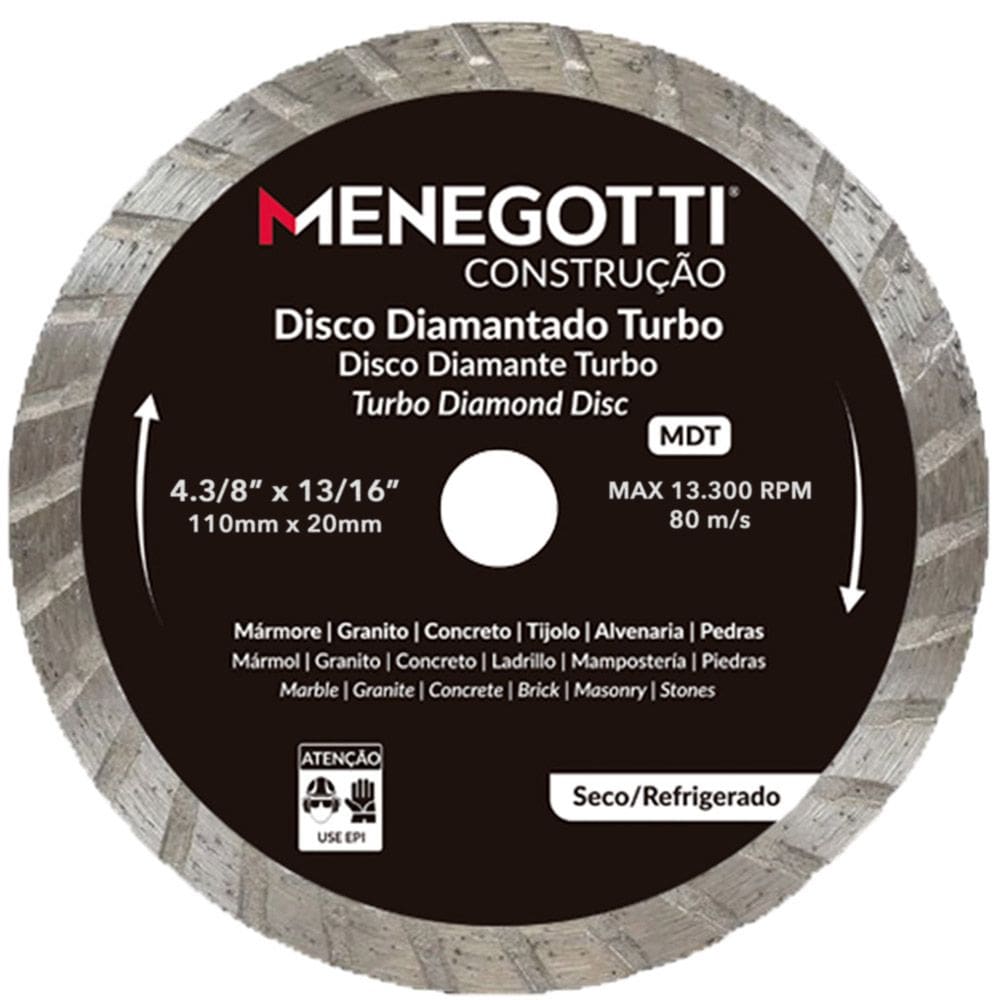 Disco Diamantado Turbo 4.3/8 Pol (110mm) Menegotti