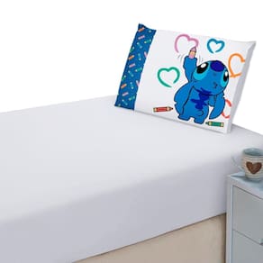 Lençol Liso Elásticado + Fronha Estampada Decorativa