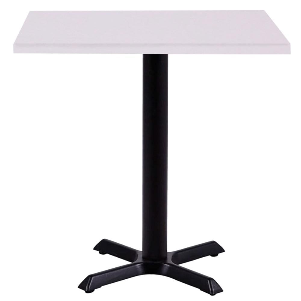 Mesa Ômega Ferro Preto 74 cm (Alt) Base em X Tampo MDP Quadrado 80 cm (Larg) x 2,50 cm (Alt) Branco
