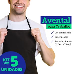 Kit 5 Unidades Avental de Trabalho Impermeável Multiuso
