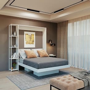 Cama Articulada Casal com 4 Prateleiras e 2 Nichos CM8014 Branco Tecnomobili