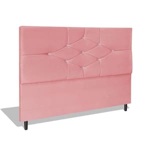 Cabeceira Estofada Box Casal King Size Encosto Para Cama T Cross 195x126 Cm Rosa