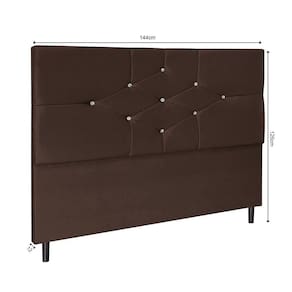 Cabeceira T Cross Marrom Estofada Para Cama Box Solteiro 94cm Quarto Luxo